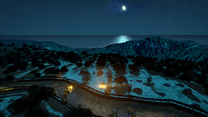 A computer generated image of the Gallipoli Peninsula at night